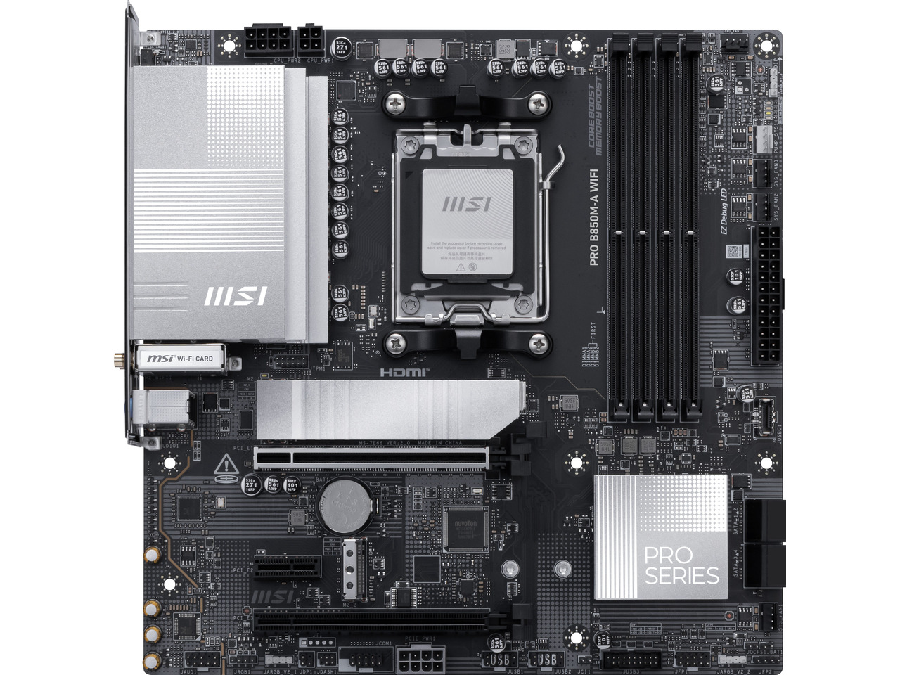 MSI PRO B850M-A WIFI AM5 , Wi- - огляд і ціна Am5 Micro Atx Pcie 5.0 Motherboard